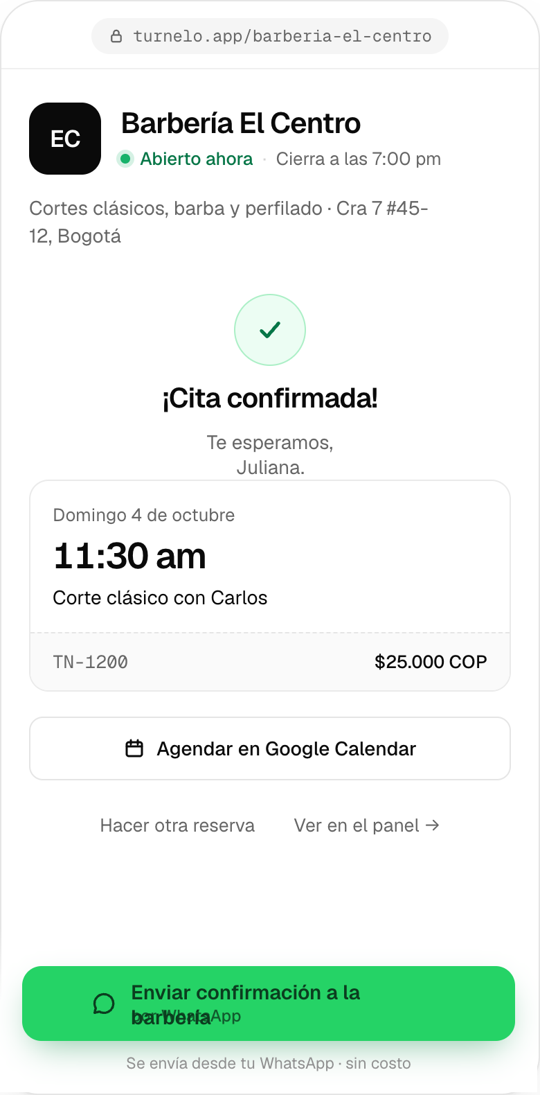 Cita confirmada